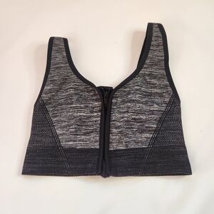 All in Motion Women's Medium Support Seamless Zip-Front Sports Bra - Size Med